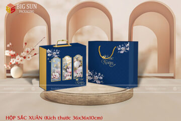 in hộp quà Tết Sắc Xuân Xanh