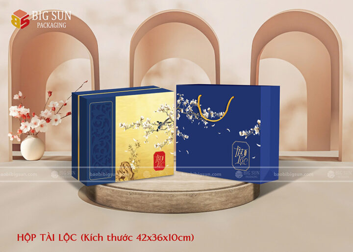 in hộp quà Tết Tài Lộc Xanh