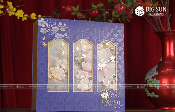 in hộp quà Tết Sắc Xuân Xanh