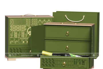 in hộp quà Tết nắp mở cửa sổ 3 tầng