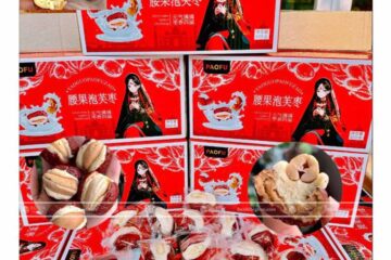 in hộp đựng táo đỏ kẹp sữa lạc đà