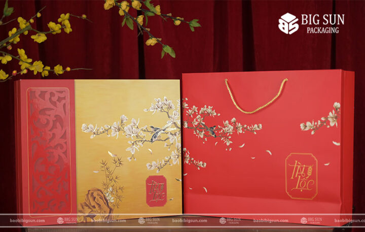in hộp quà Tết Tài Lộc Đỏ