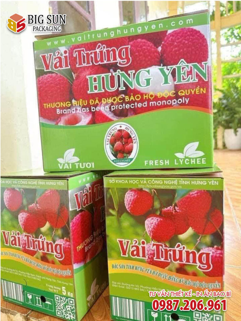 in thùng carton đựng vải trứng hưng yên