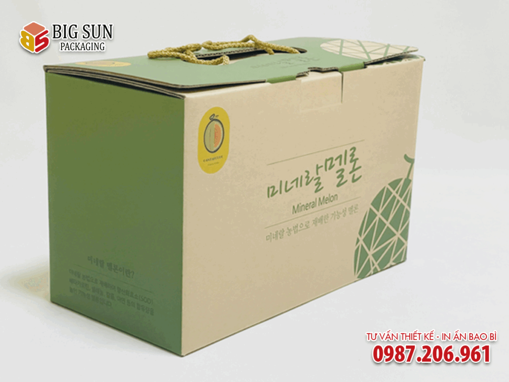 thùng carton đựng dưa lưới