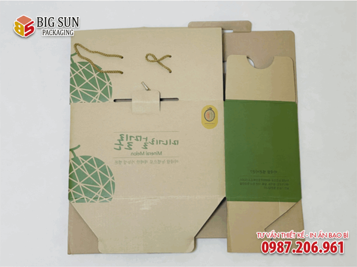 In thùng carton đựng dưa lưới có quai xách - Ảnh 4