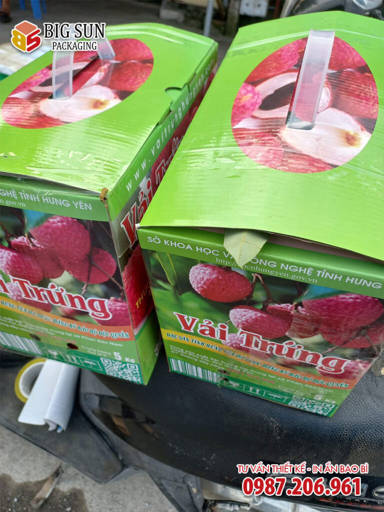 in thùng carton đựng vải trứng hưng yên