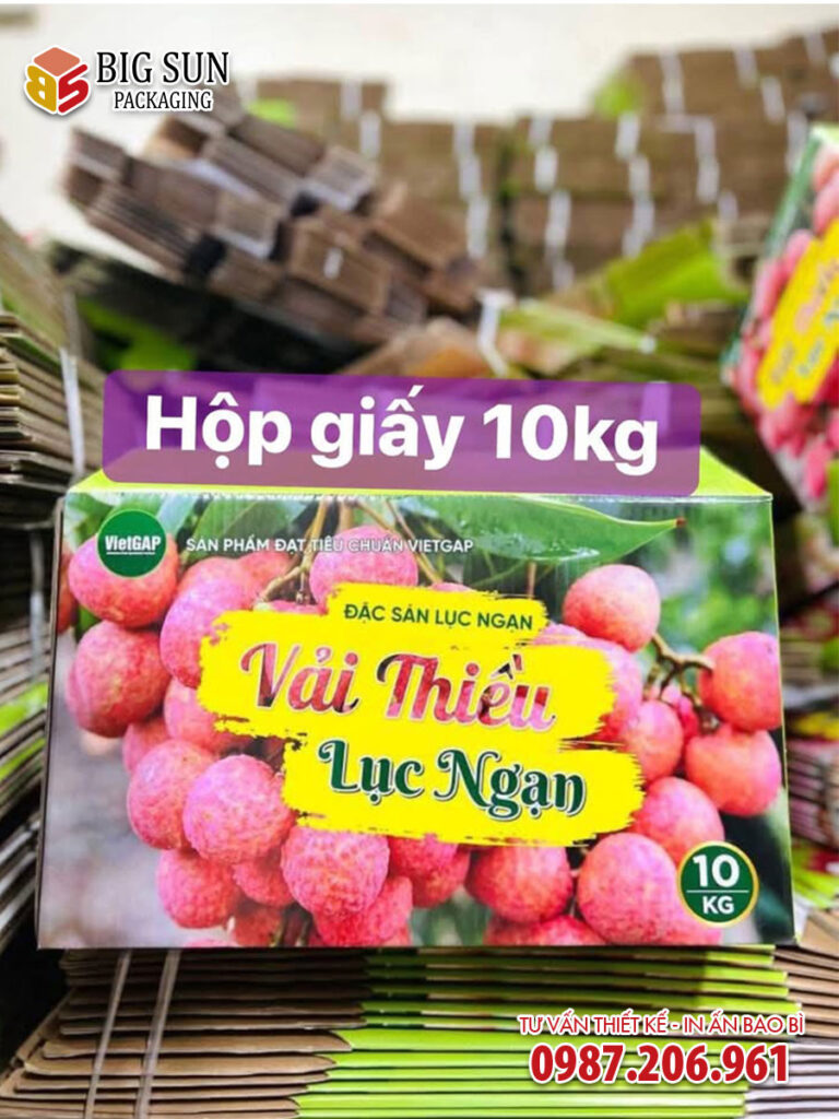in thùng carton đựng vải thiều lục ngạn