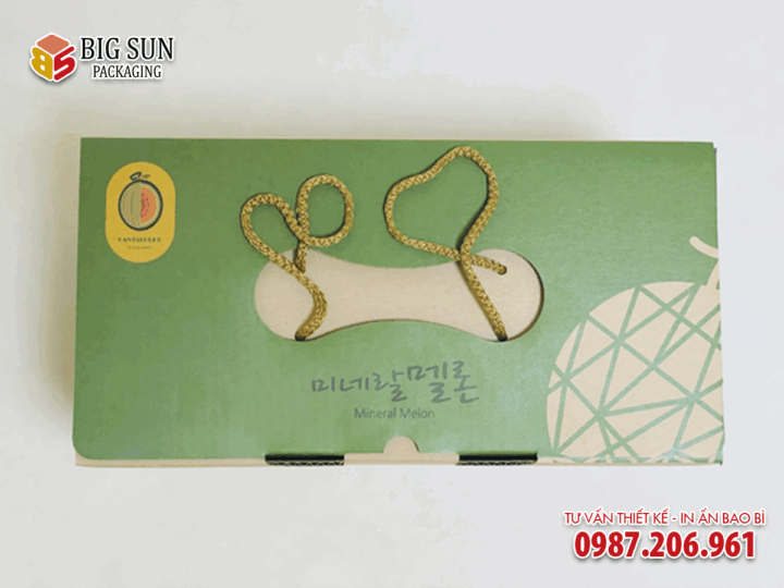 In thùng carton đựng dưa lưới có quai xách - Ảnh 6