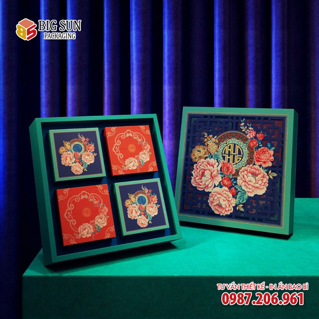 in hộp bánh trung thu mẫu đơn