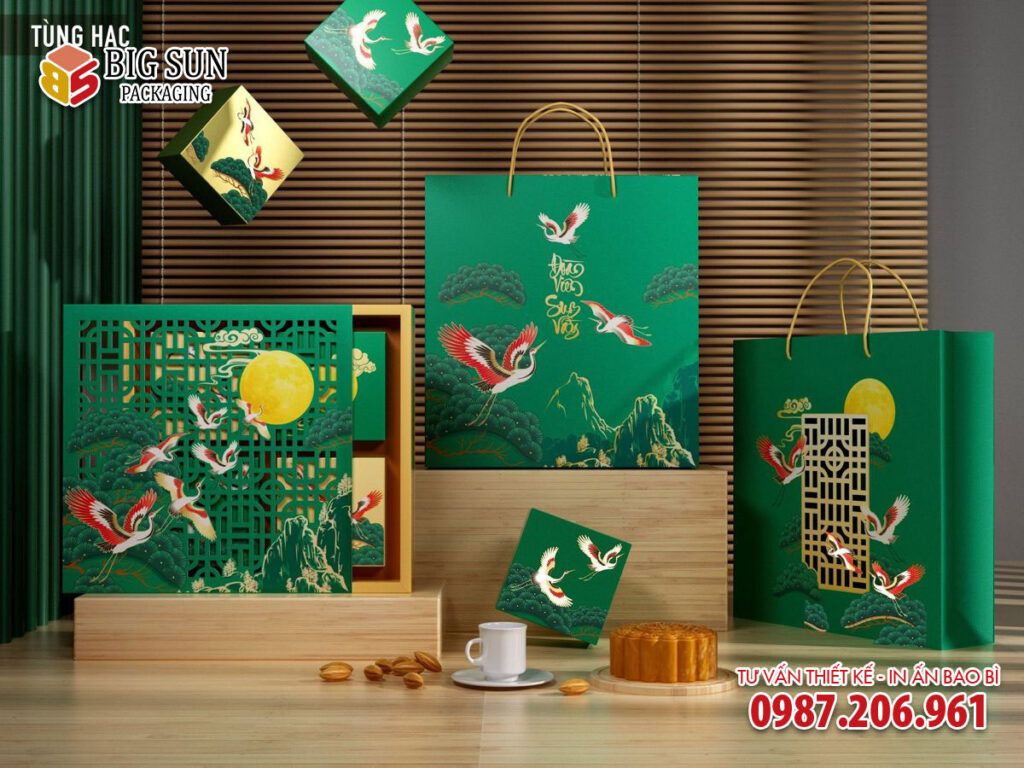 in hộp bánh trung thu tùng hạc