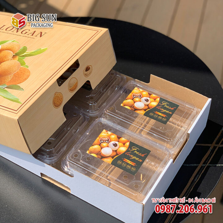 In hộp carton đựng nhãn vân gỗ