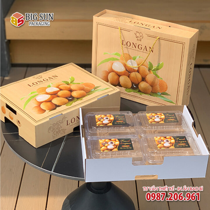In hộp carton đựng nhãn vân gỗ