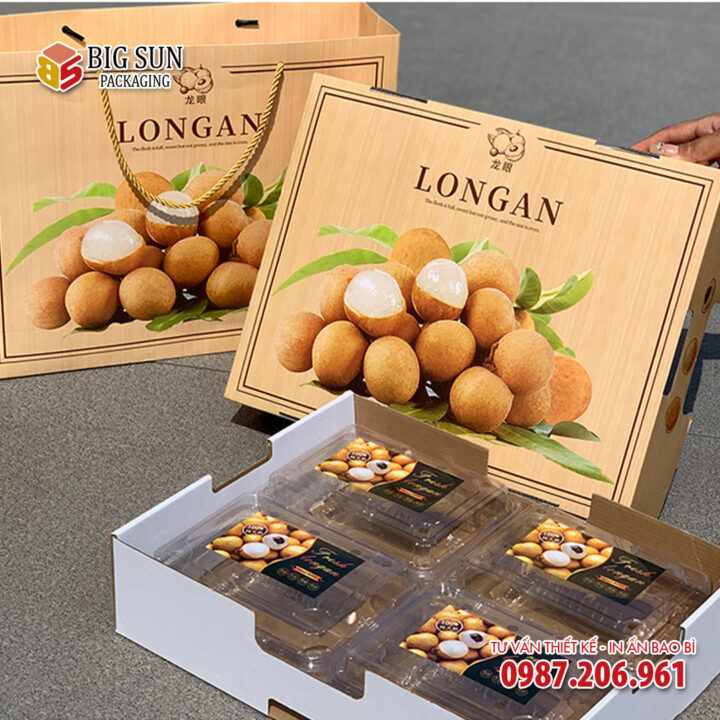 In hộp carton đựng nhãn vân gỗ