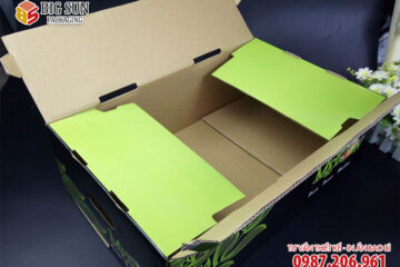 in thùng carton dưa lưới màu xanh đen