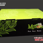 in thùng carton dưa lưới màu xanh đen