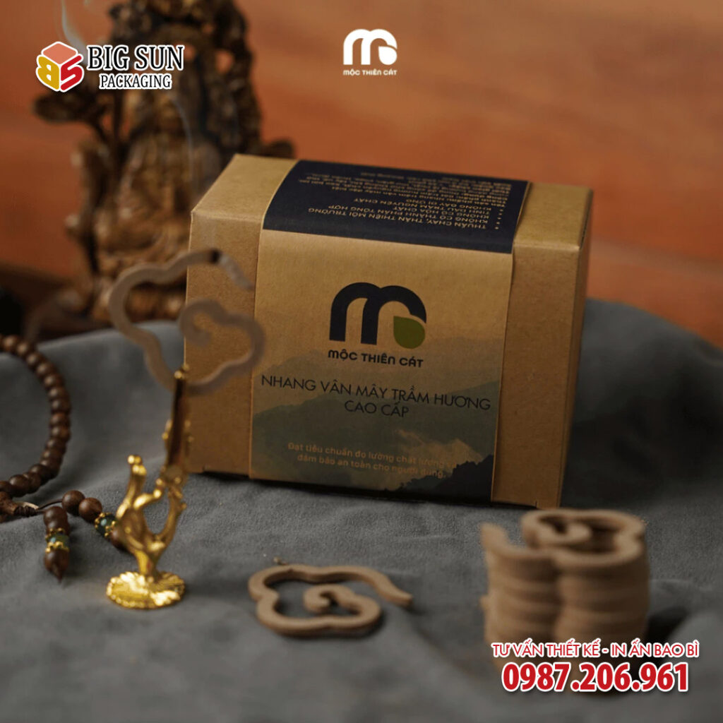 in hộp đựng nhang trầm hương vân mây Mộc Thiên Cát