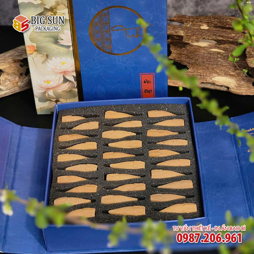 in hộp đựng nụ trầm hương - Tịnh