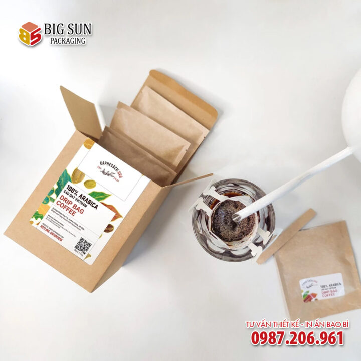 In hộp giấy đựng cà phê Caphesach