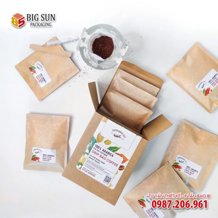 In hộp giấy đựng cà phê Caphesach