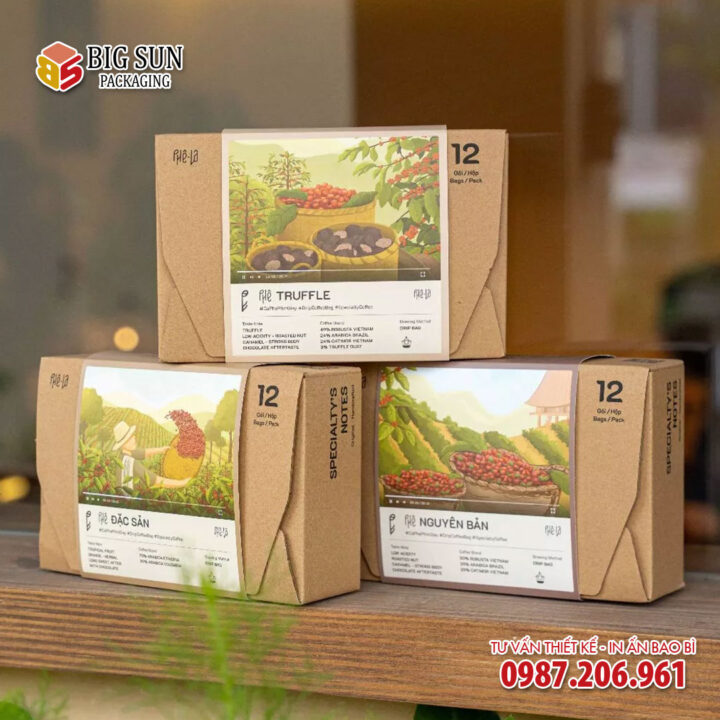 In hộp giấy đựng cà phê Phê La