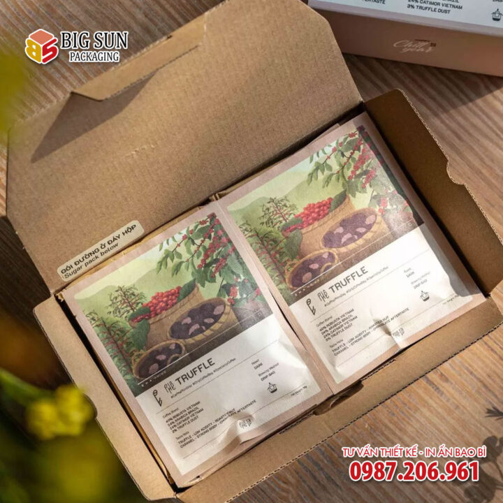 In hộp giấy đựng cà phê Phê La