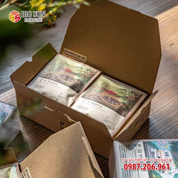 In hộp giấy đựng cà phê Phê La