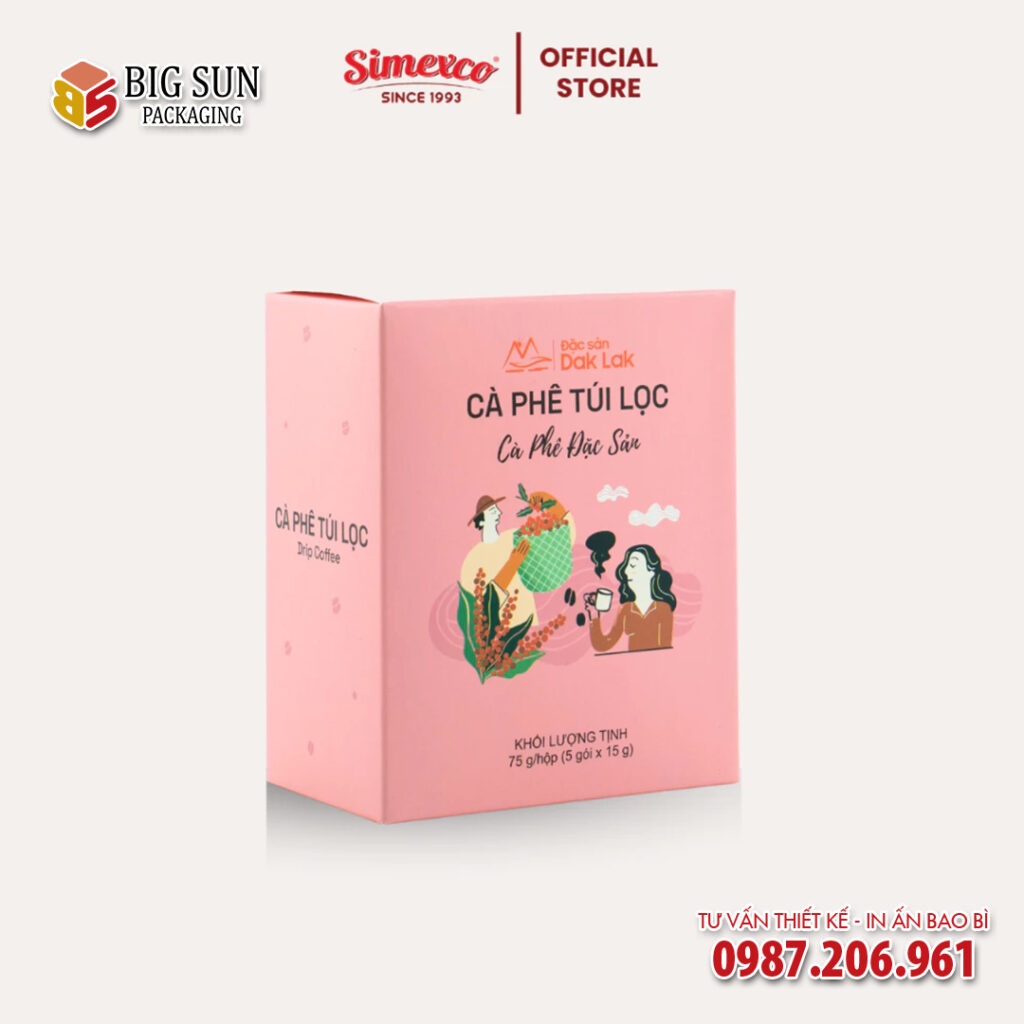 in hộp giấy đựng cà phê đặc sản