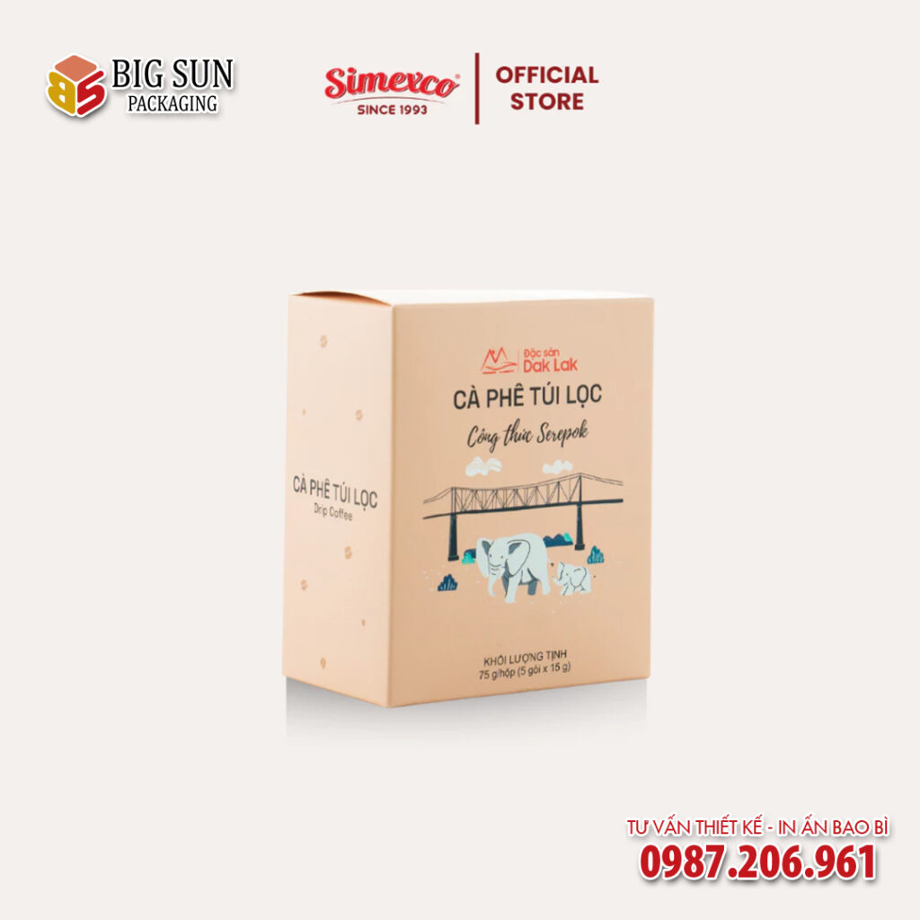 in hộp giấy đựng cà phê serepok