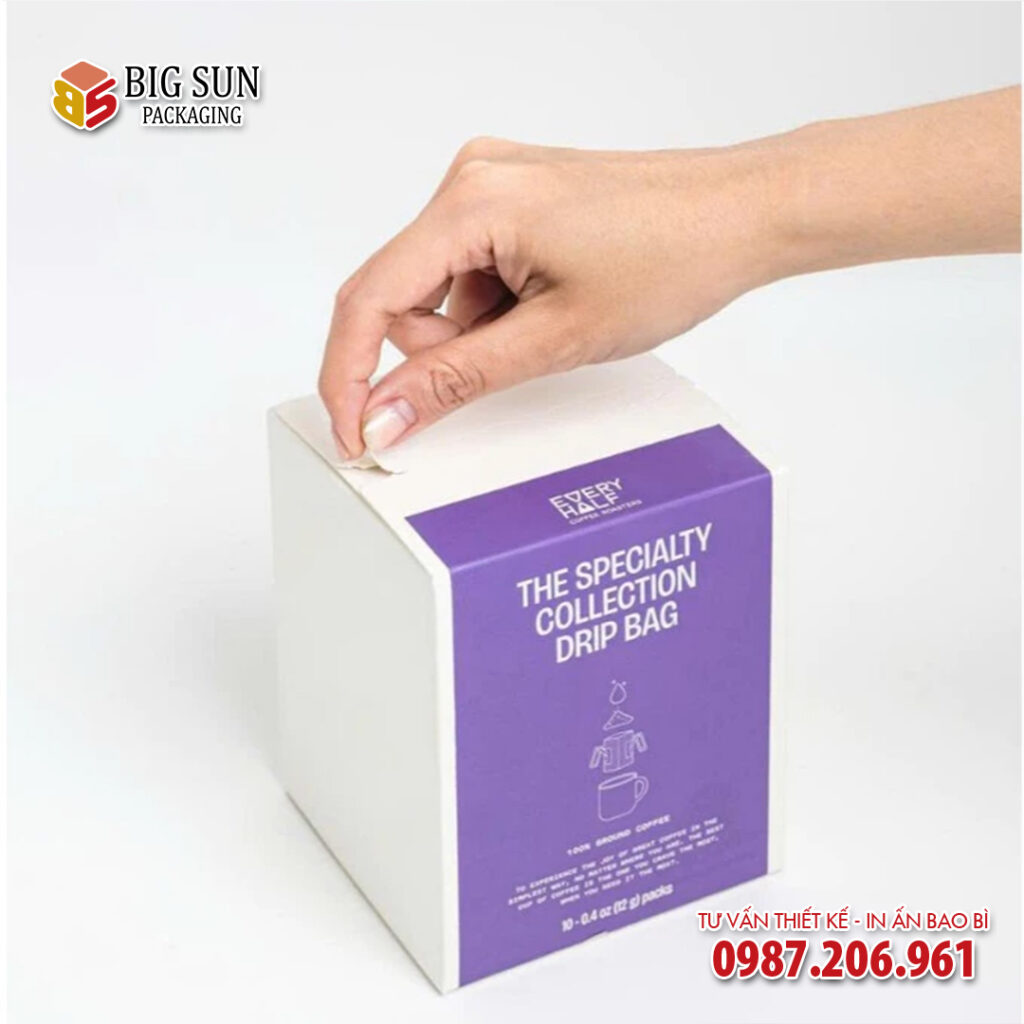 in hộp giấy đựng cà phê túi lọc Every Half