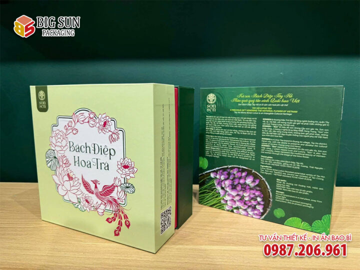 in hộp giấy trà sen bách diệp