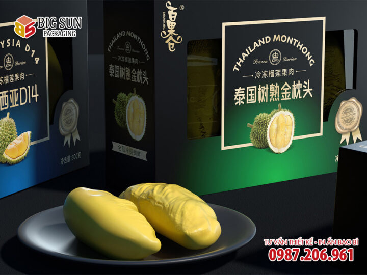 In hộp carton đựng sầu riêng thượng hạng
