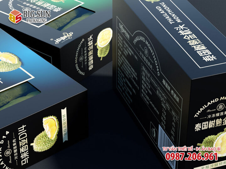 In hộp carton đựng sầu riêng thượng hạng