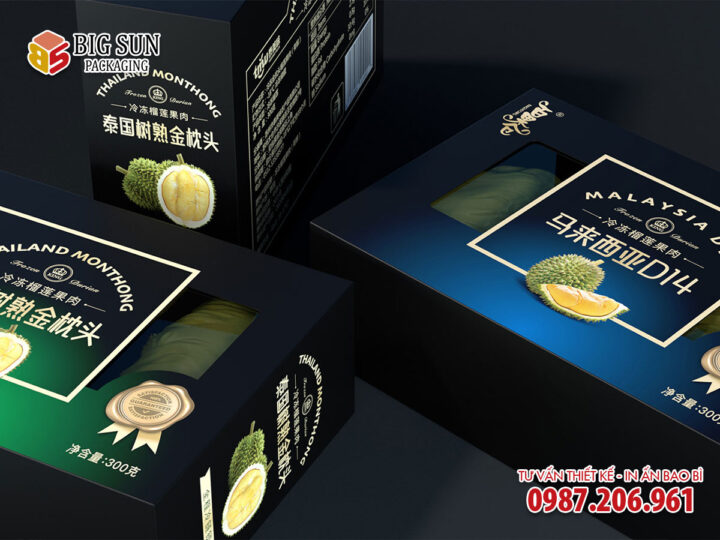 In hộp carton đựng sầu riêng thượng hạng