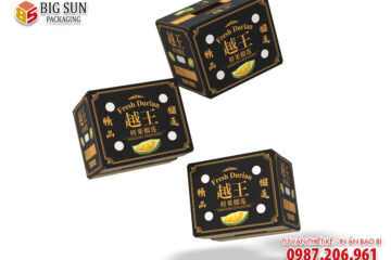 In thùng carton đựng sầu riêng sang trọng