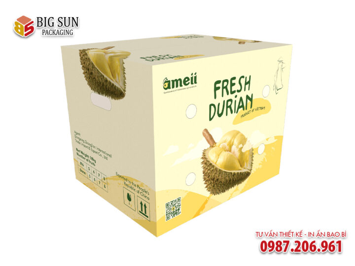 In thùng carton đựng sầu riêng Ameii