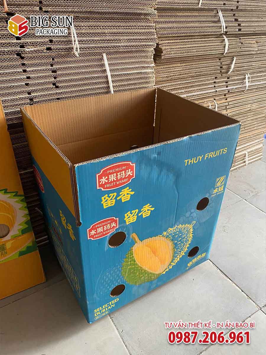 Mẫu thùng đựng sầu riêng xuất khẩu