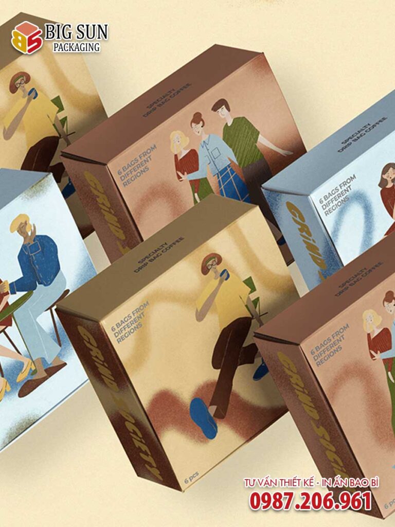 mẫu in hộp giấy đựng cà phê độc đáo