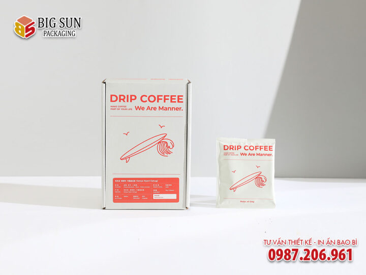 in hộp giấy đựng cà phê drip coffee