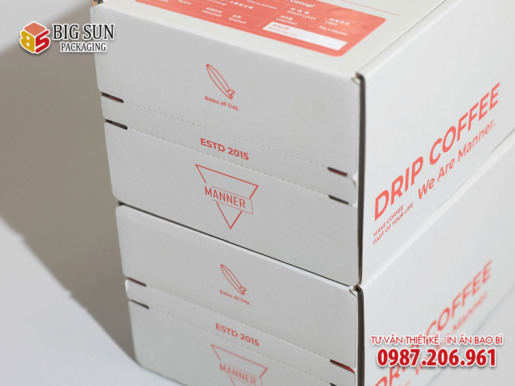 in hộp giấy đựng cà phê drip coffee