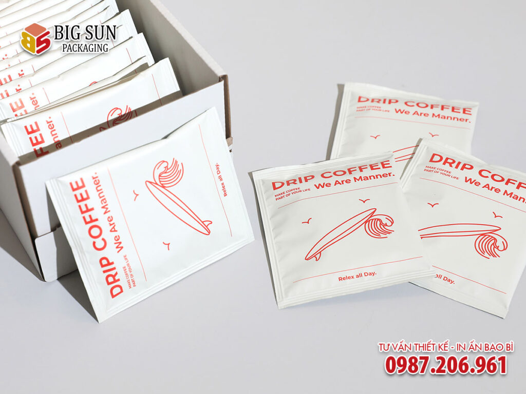 in hộp giấy đựng cà phê drip coffee