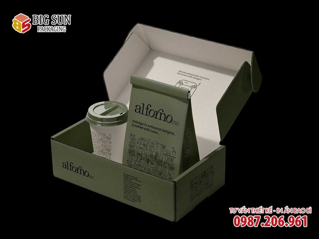 in bộ bao bì cà phê alforno