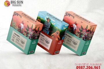 in hộp giấy đựng cà phê Columbia