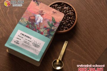 in hộp giấy đựng cà phê Columbia