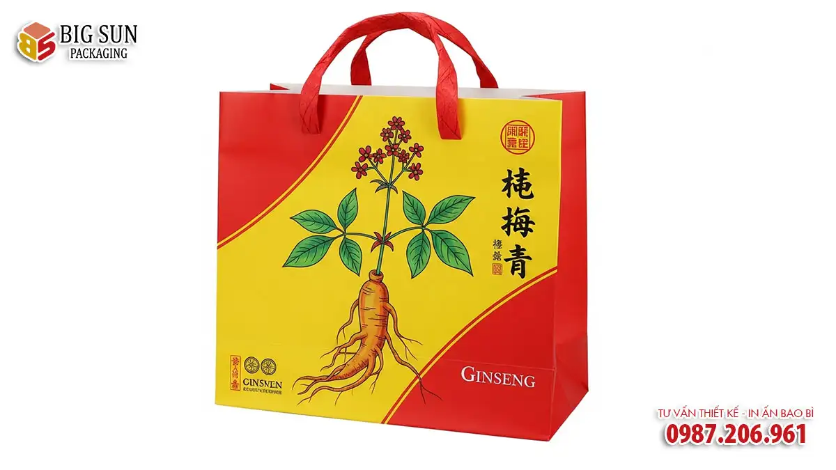 in túi giấy đựng sâm