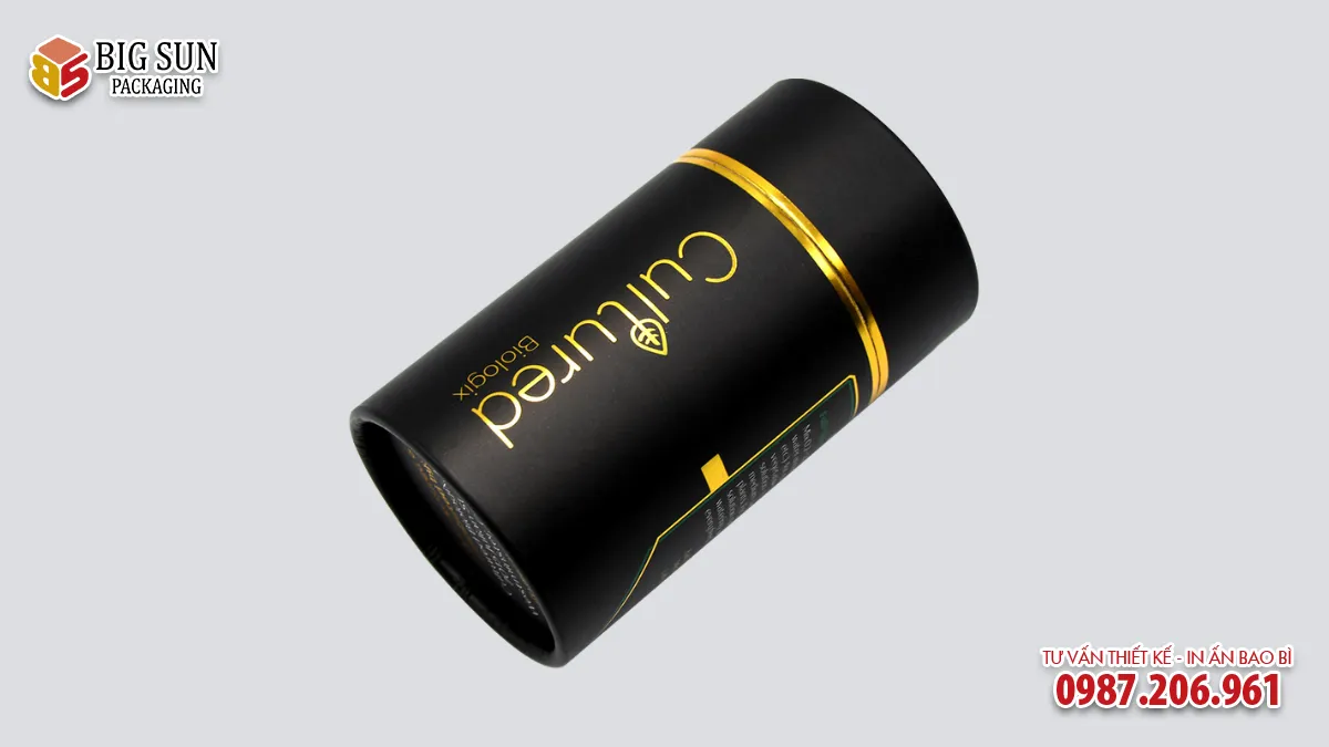 Hộp trụ tròn đựng saffron