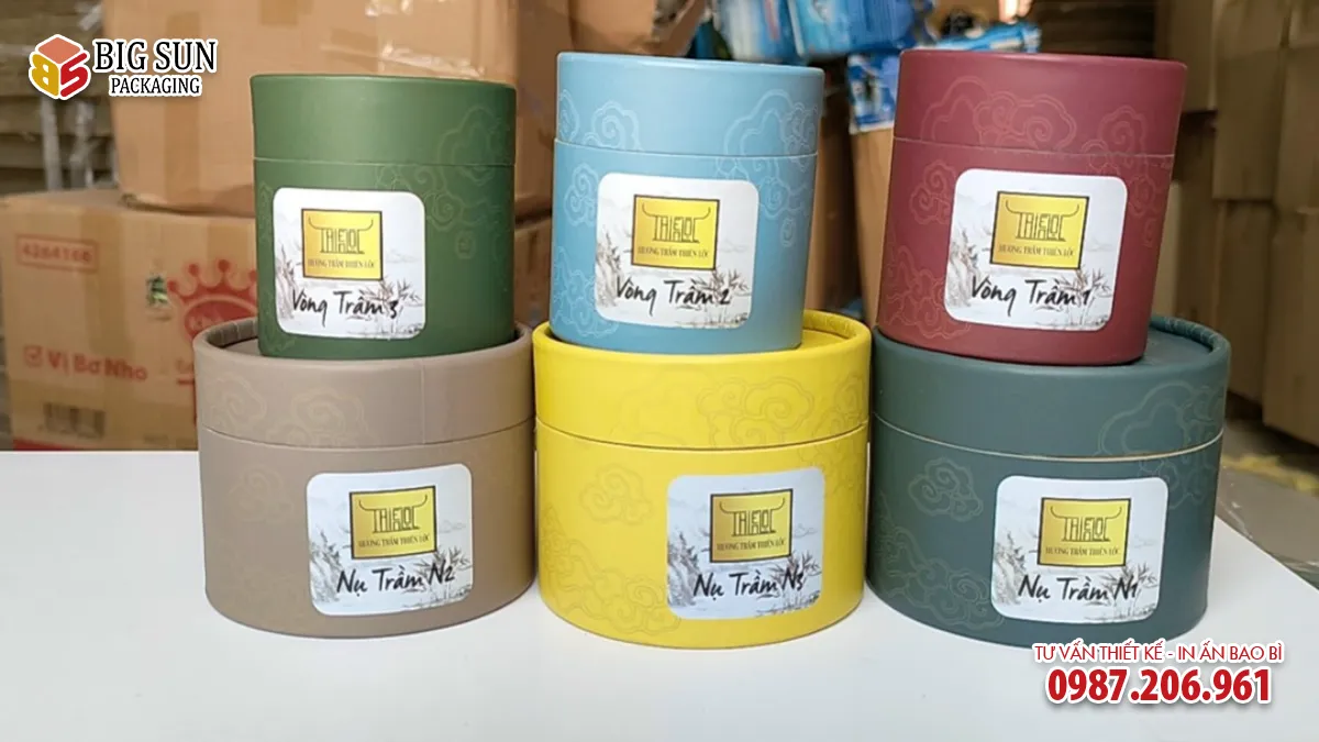 Hộp trụ tròn đựng trầm hương