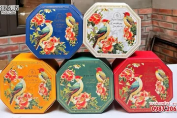 Hộp đựng Bánh kẹo Bát giác HAPPY NEW YEAR
