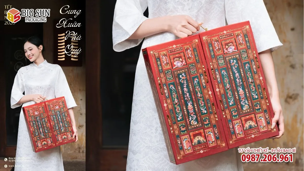 Hộp quà Tết thương hiệu Cung Xuân Phú Quý của Luna Cake
