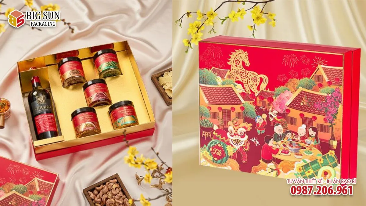 Hộp quà Tết thương hiệu Tết Sum Vầy SONA