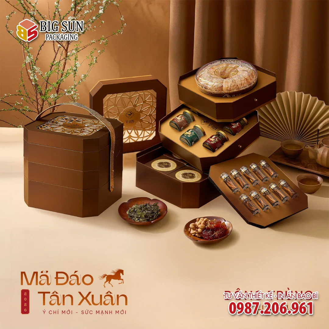 Hộp đựng yến Ý An Cặp Lồng Hoàng Kim